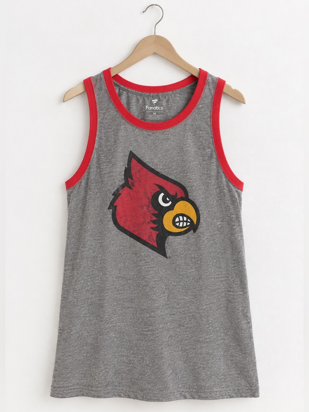 Fanatics Men’s Gray & Red Louisville Cardinals Tank Top